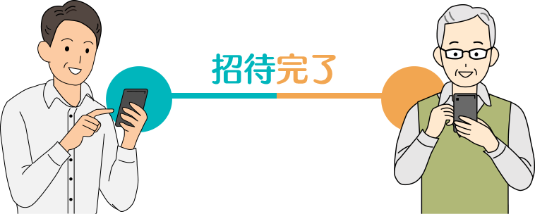 見守る人と見守られる人の招待が完了