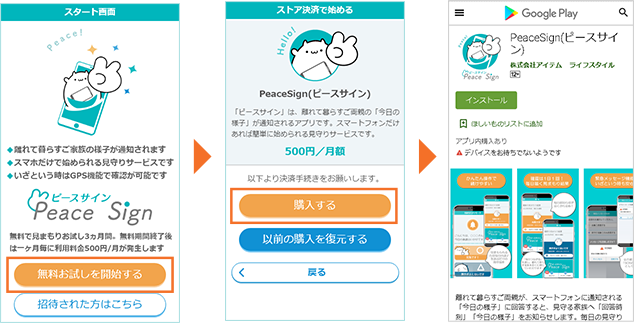 アプリ利用開始の手順